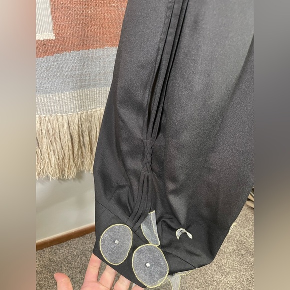 NWT Anthropologie Ryu Black Chiffon 3D flowers with Jewels Mini Shift Dress M - Picture 6 of 9